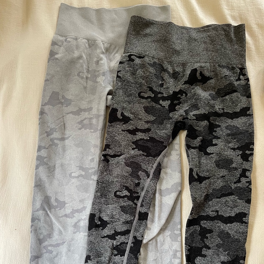 2 Camouflage Athletic Legging Ruched Butt Lot Size Small